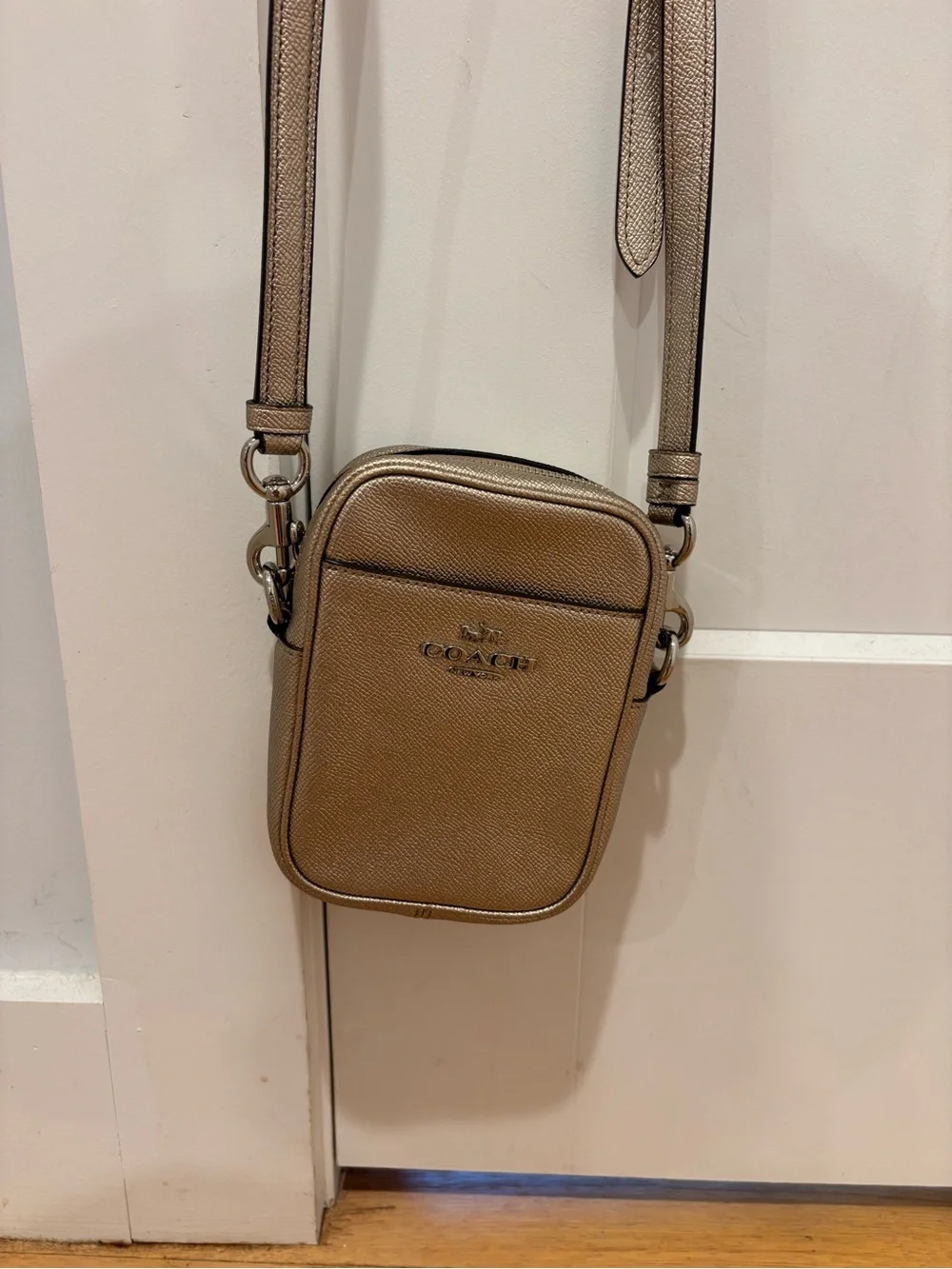 COACH Leather Crossbody Bag in Rose Gold